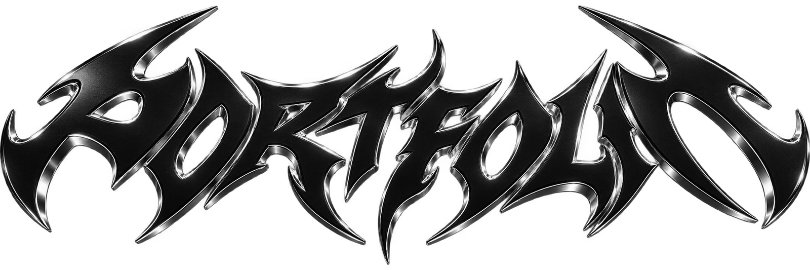 Polished chrome BORTFOLI lettering emblem